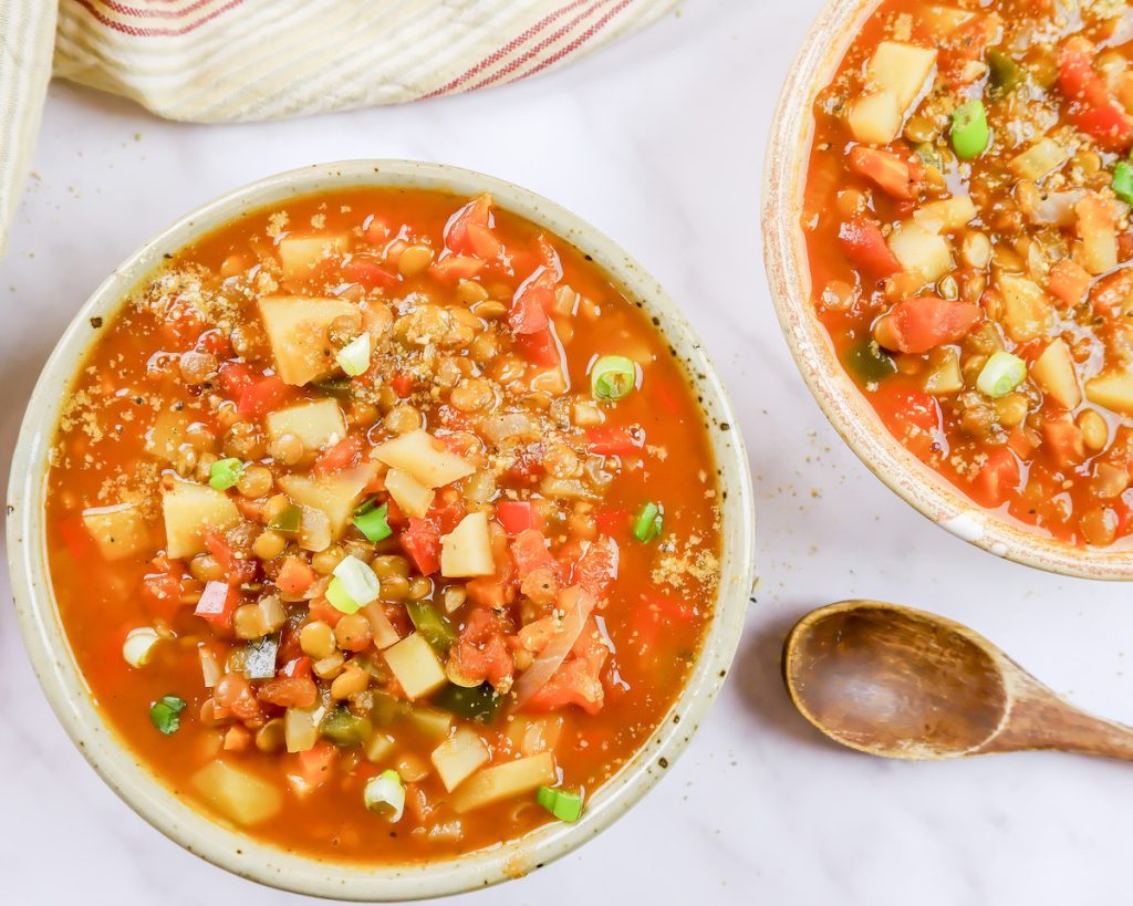 Tomato and Lentil Soup (Spicy)